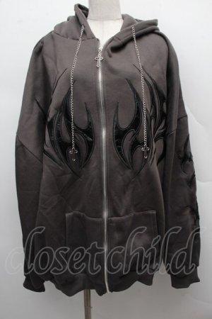 画像: VOLCAN&APHRODITE / チェーン付パーカー  グレー S-25-12-12-047-LO-TO-AS-ZS