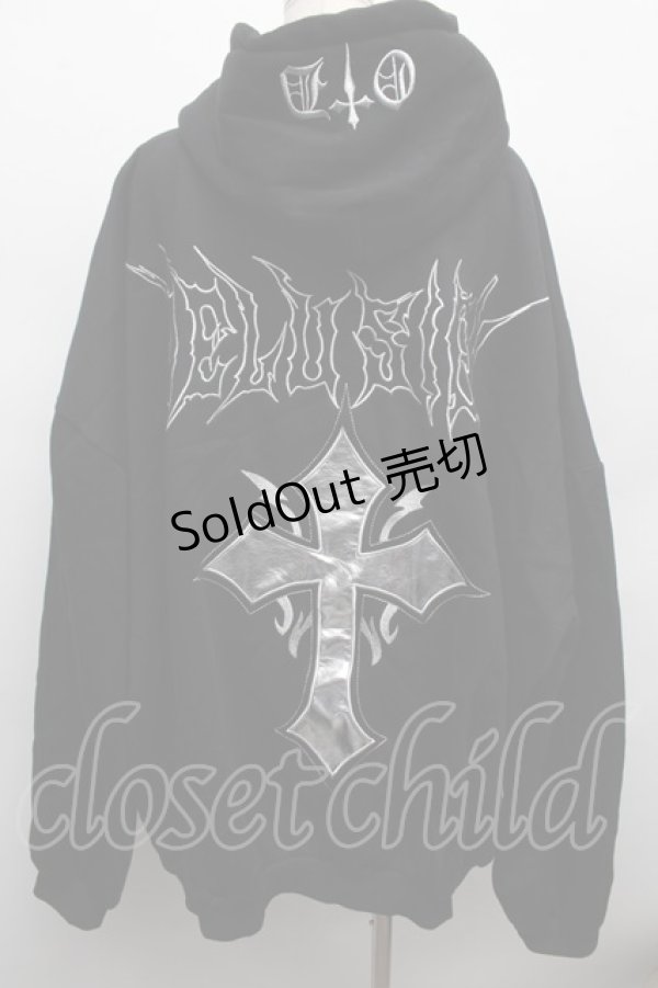 画像2: VOLCAN&APHRODITE / 刺繍パーカー  黒 S-25-12-12-048-LO-TO-AS-ZS (2)