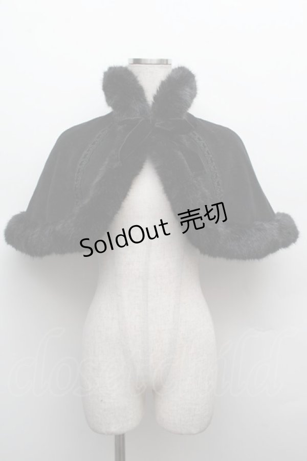 画像1: Victorian maiden / ファーデザインケープ  黒 S-25-12-12-051-CL-JA-AS-ZS (1)