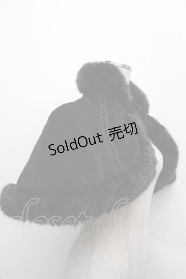 画像4: Victorian maiden / ファーデザインケープ  黒 S-25-12-12-051-CL-JA-AS-ZS (4)