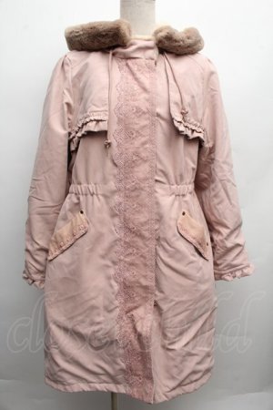 画像: axes femme / 裏キルトモッズコート  ピンク S-25-12-12-054-AX-CO-HR-ZS