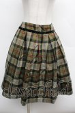 画像1: Jane Marple / ウールチェックスカート  カーキ S-25-12-12-059-JM-SK-HR-ZS (1)