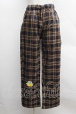 画像1: NieR CLOTHING / 刺繍タータンチェックパンツ  黒ｘイエロー S-25-12-12-062-PU-PA-HR-ZS (1)