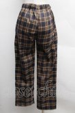 画像2: NieR CLOTHING / 刺繍タータンチェックパンツ  黒ｘイエロー S-25-12-12-062-PU-PA-HR-ZS (2)