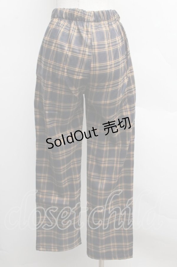 画像2: NieR CLOTHING / 刺繍タータンチェックパンツ  黒ｘイエロー S-25-12-12-062-PU-PA-HR-ZS (2)