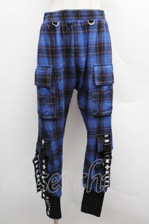 画像: REFLEM / ハーネスロゴテープデザインカーゴパンツ  ブルー S-25-12-12-063-PU-PA-HR-ZS