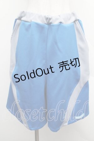 画像: PUNK / ハーフパンツ  ブルーｘグレー S-25-12-12-065-PU-PA-HR-ZS