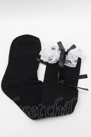 画像: DearMyLove / 選べるフリルハイソックス  黒 S-25-12-12-009-EL-ZA-AS-ZS