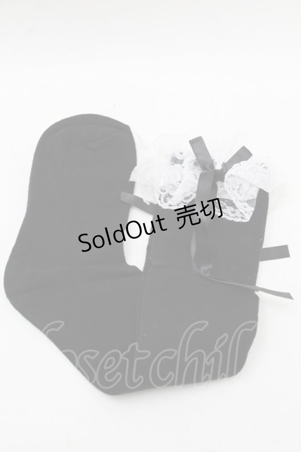 画像1: DearMyLove / 選べるフリルハイソックス  黒 S-25-12-12-009-EL-ZA-AS-ZS (1)