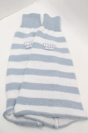 画像: Nuta de mic / 幸せな一歩を踏み出せるレッグウォーマー  白ｘサックス S-25-12-12-022-PU-ZA-HR-ZS