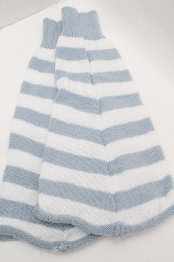 画像2: Nuta de mic / 幸せな一歩を踏み出せるレッグウォーマー  白ｘサックス S-25-12-12-022-PU-ZA-HR-ZS (2)