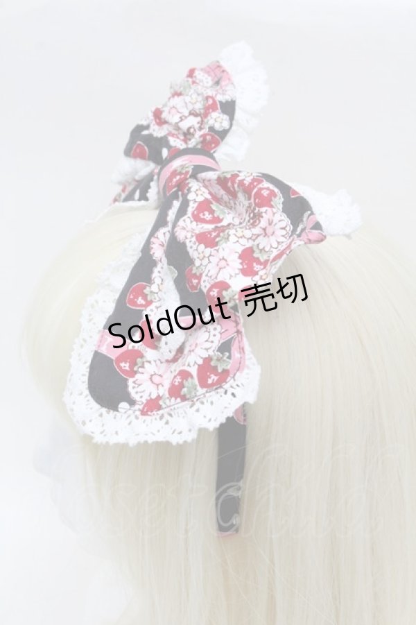 画像2: BABY,THE STARS SHINE BRIGHT / Juicy Strawberry Memoryカチューシャ  黒 S-25-12-12-024-BA-AC-AS-ZS (2)