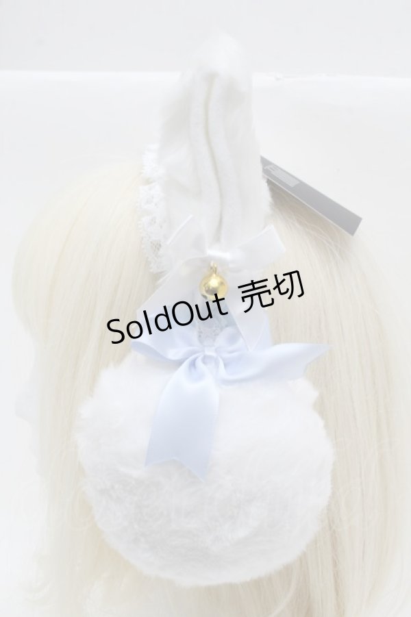 画像2: ililil / 飼ってくれるかニャ？イヤーマフ  白ｘサックス S-25-12-12-026-PU-AC-HR-ZS (2)