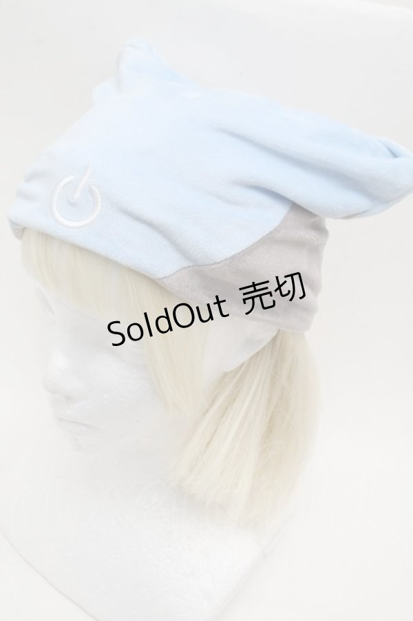 画像1: PUNK / 猫耳ニット帽  サックスｘブルー S-25-12-12-028-PU-AC-HR-ZS (1)