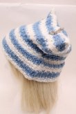 画像3: PUNK / 猫耳ニット帽  白ｘブルー S-25-12-12-029-PU-AC-HR-ZS (3)