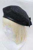 画像3: metamorphose / エンブレム刺繍ベレー  黒 S-25-12-12-031-ME-AC-HR-ZS (3)