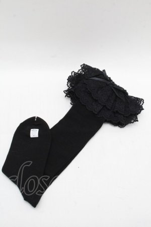 画像: metamorphose / ラッセルレースハイソックス  黒 S-25-12-13-001-ME-ZA-AS-ZS