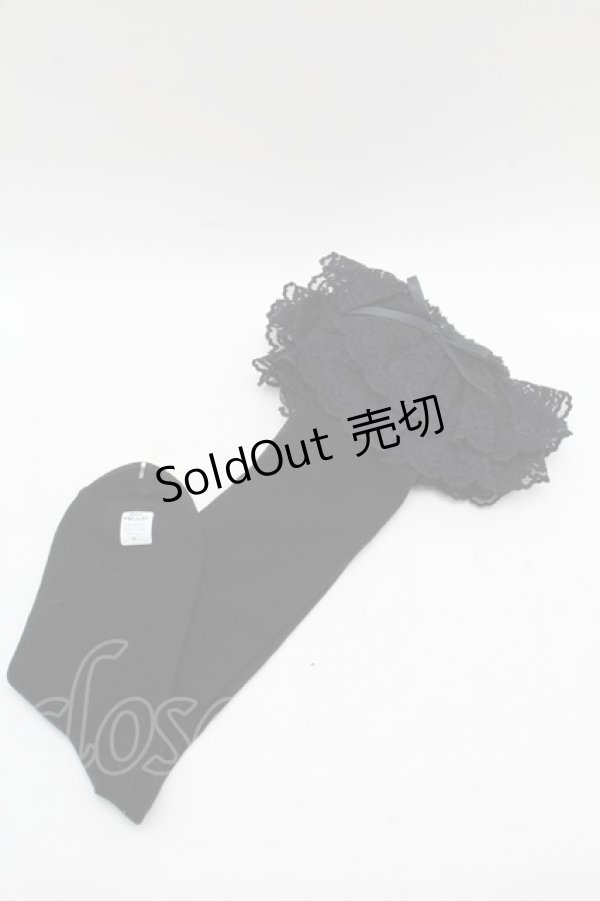 画像1: metamorphose / ラッセルレースハイソックス  黒 S-25-12-13-001-ME-ZA-AS-ZS (1)