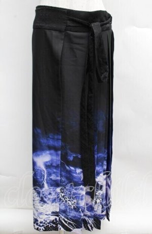 画像: REZEN / ガシャドクロ柄巻きスカート M 京紫 S-25-12-13-043-LO-PA-AS-ZS