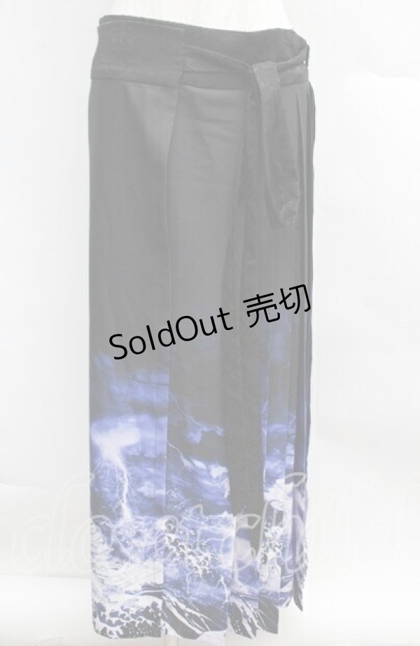 画像1: REZEN / ガシャドクロ柄巻きスカート M 京紫 S-25-12-13-043-LO-PA-AS-ZS (1)