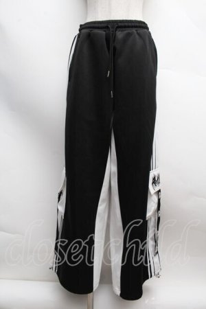 画像: Amilige / バイカラー裾ポケットラインジャージパンツ  黒ｘ白 S-25-12-13-049-PU-PA-AS-ZS