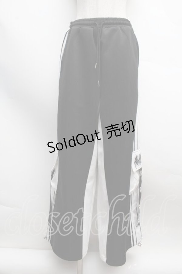画像1: Amilige / バイカラー裾ポケットラインジャージパンツ  黒ｘ白 S-25-12-13-049-PU-PA-AS-ZS (1)