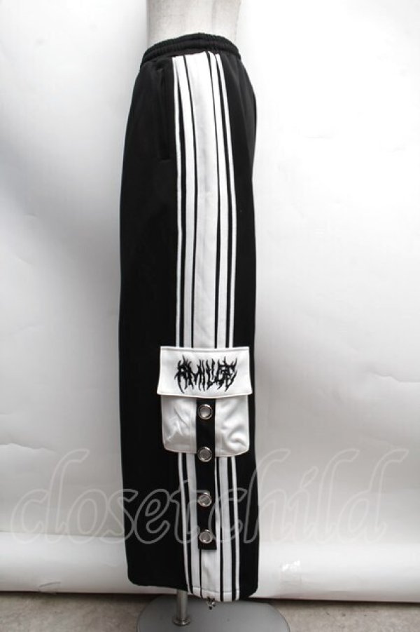 画像2: Amilige / バイカラー裾ポケットラインジャージパンツ  黒ｘ白 S-25-12-13-049-PU-PA-AS-ZS (2)