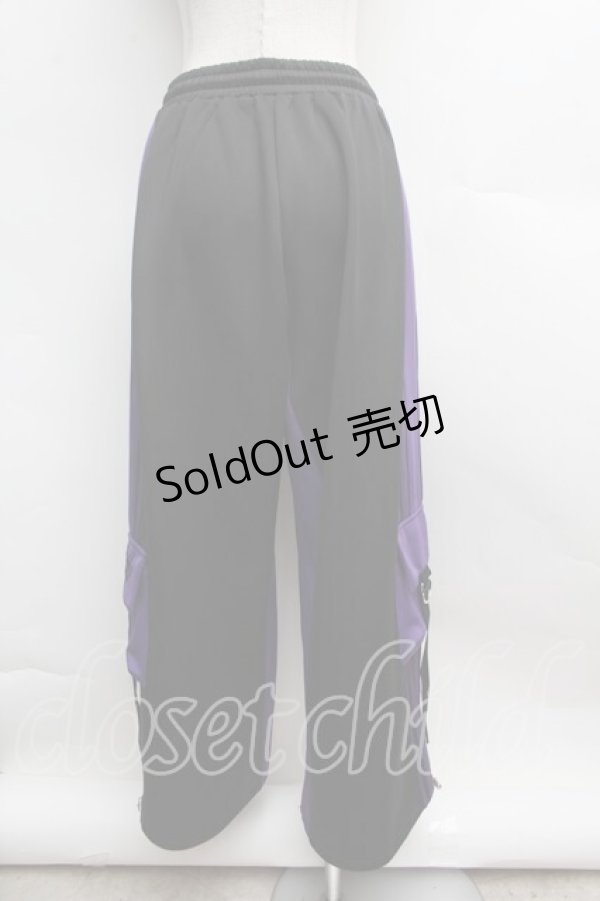画像3: Amilige / バイカラー裾ポケットラインジャージパンツ  黒ｘ紫 S-25-12-13-050-PU-PA-AS-ZS (3)