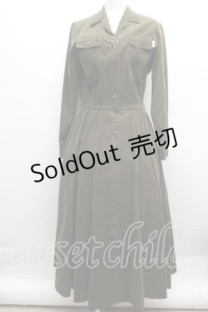 画像: INGEBORG / コーデュロイワンピース  カーキ S-25-12-13-052-LO-OP-TK-ZS