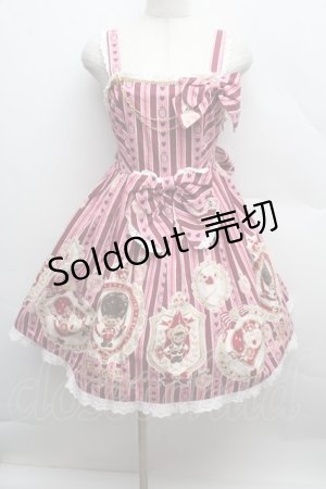 画像: BABY,THE STARS SHINE BRIGHT / くまくみゃのRoyal Kingdom柄ジャンパースカートII  ピンク S-25-12-13-054-BA-OP-AS-ZS