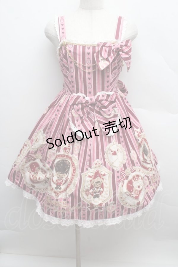 画像1: BABY,THE STARS SHINE BRIGHT / くまくみゃのRoyal Kingdom柄ジャンパースカートII  ピンク S-25-12-13-054-BA-OP-AS-ZS (1)