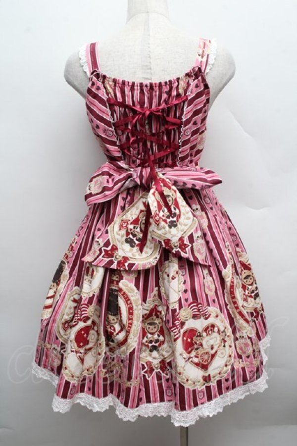 画像2: BABY,THE STARS SHINE BRIGHT / くまくみゃのRoyal Kingdom柄ジャンパースカートII  ピンク S-25-12-13-054-BA-OP-AS-ZS (2)