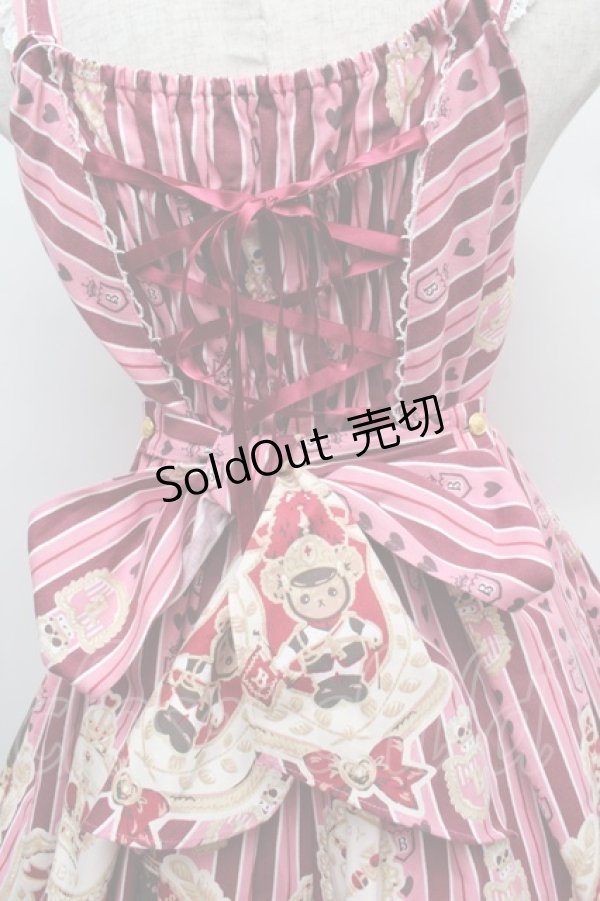 画像3: BABY,THE STARS SHINE BRIGHT / くまくみゃのRoyal Kingdom柄ジャンパースカートII  ピンク S-25-12-13-054-BA-OP-AS-ZS (3)