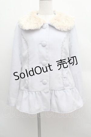 画像: axes femme POETIQUE / 襟ファーリボンコート  ラベンダー S-25-12-13-056-AX-CO-HR-ZS