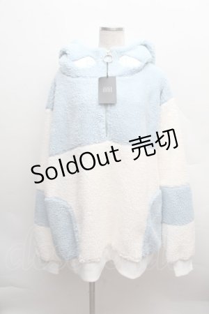 画像: ililil / あざと可愛い天使ボアぱぁかぁ  サックスｘ白 S-25-12-13-057-PU-TO-HR-ZS