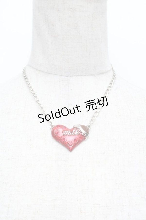 画像1: MILK / ハートチョコネックレス  赤 S-25-12-13-007-ML-AC-AS-ZS (1)