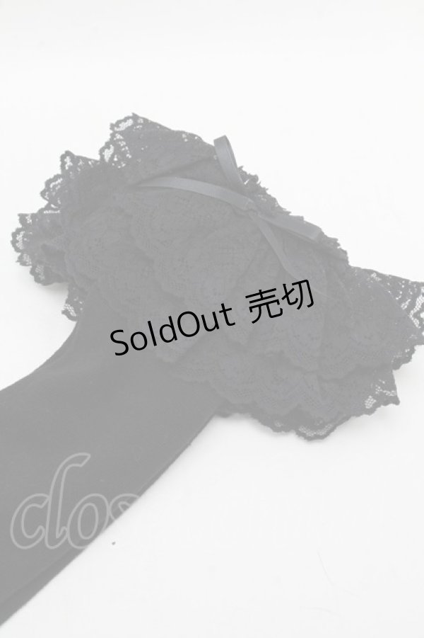 画像2: metamorphose / ラッセルレースハイソックス  黒 S-25-12-13-001-ME-ZA-AS-ZS (2)