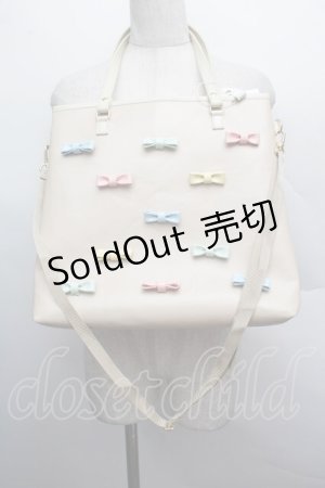 画像: MILK / リボントートバッグ  オフ S-25-12-13-009-ML-BG-AS-ZS