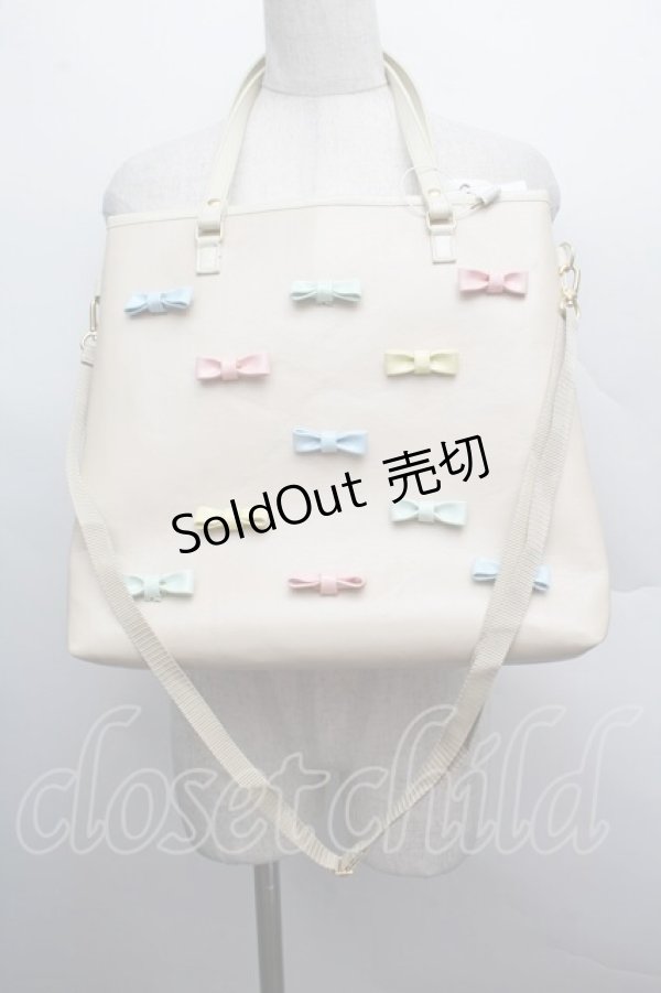 画像1: MILK / リボントートバッグ  オフ S-25-12-13-009-ML-BG-AS-ZS (1)