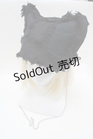 画像: PUTUMAYO / チェーンネコ耳ハット  黒 S-25-12-13-002-PT-AC-HR-ZS