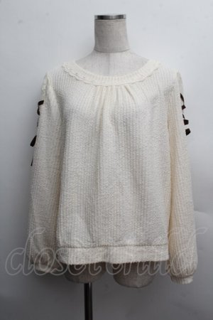 画像: axes femme / 袖レースアッププルオーバー  オフ S-25-12-13-015-AX-TO-HR-ZS