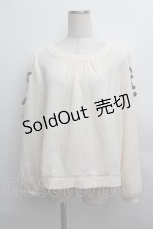 画像: axes femme / 袖レースアッププルオーバー  オフ S-25-12-13-015-AX-TO-HR-ZS