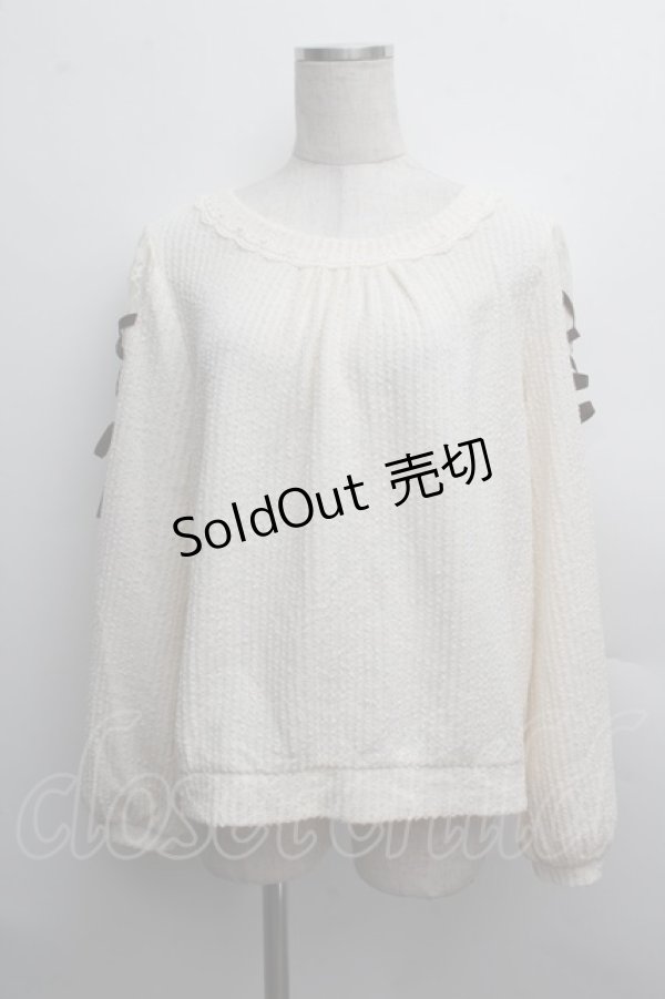 画像1: axes femme / 袖レースアッププルオーバー  オフ S-25-12-13-015-AX-TO-HR-ZS (1)
