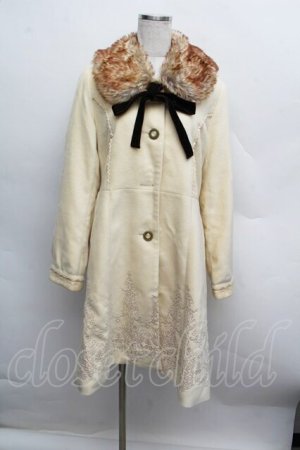 画像: axes femme / 裾刺繍コート  オフ S-25-12-13-017-AX-CO-HR-ZS