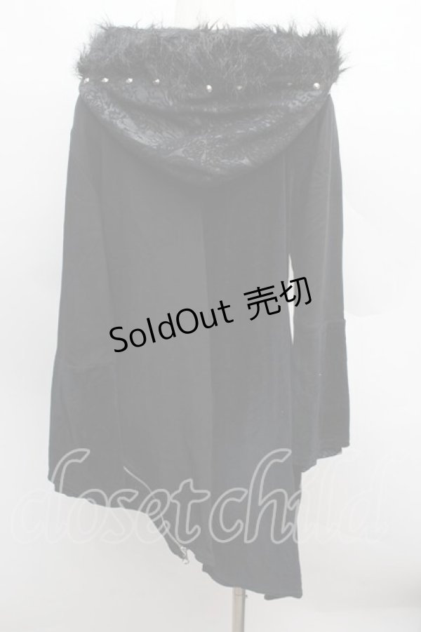 画像3: Sixh / ファーフード切替パーカー  黒 S-25-12-13-026-HN-TO-HR-ZS (3)