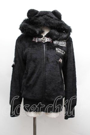 画像: MAD / 猫耳ボアパーカー  黒 S-25-12-13-028-PU-TO-HR-ZS