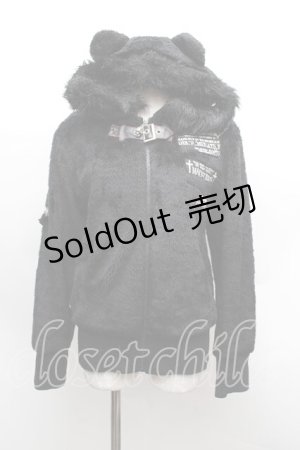 画像: MAD / 猫耳ボアパーカー  黒 S-25-12-13-028-PU-TO-HR-ZS