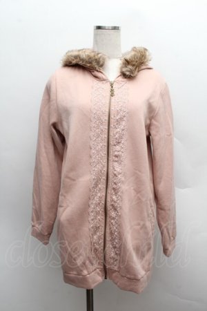 画像: axes femme / ファー付ロングパーカー  ピンク S-25-12-13-033-AX-TO-HR-ZS