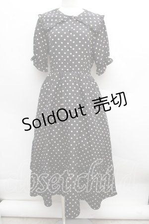 画像: m petit by misako / 梨地水玉半袖ワンピース M 黒 S-25-12-13-036-LO-OP-AS-ZS