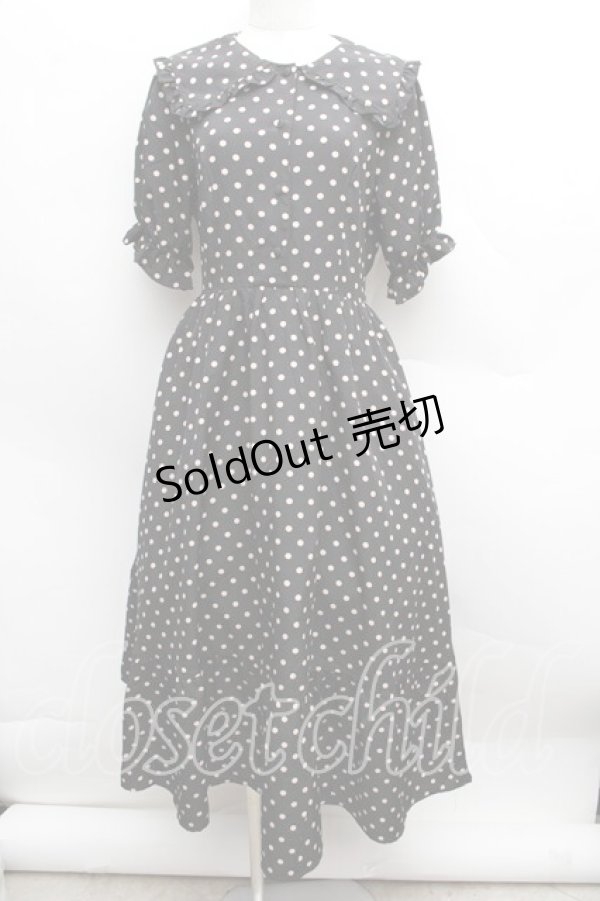 画像1: m petit by misako / 梨地水玉半袖ワンピース M 黒 S-25-12-13-036-LO-OP-AS-ZS (1)